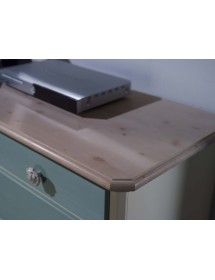MOBILI 2G - CAMERETTA DA LETTO COMPLETA LEGNO MASSELLO SHABBY VERDE MIELE vista frontale