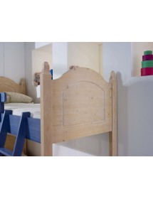 MOBILI 2G - LETTO A CASTELLO LEGNO ABETE SHABBY AZZURRO E MIELE 93x205x186 (2232) vista frontale