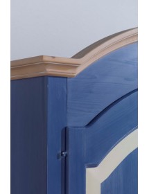 MOBILI 2G - Armadio 2 porte in legno blu e miele shabby 125x60x200 (2202)