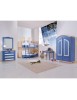 MOBILI 2G - Armadio 2 porte in legno blu e miele shabby 125x60x200 (2202)