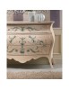 MOBILI 2G - Gruppo 1 comò 2 comodini Bombato shabby Legno avorio decori floreali (1369) (1368) vista frontale
