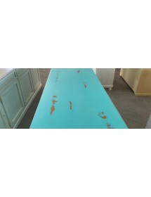 CRISTALLIERA 2 PORTE SHABBY VINTAGE AZZURRO CONSUMATO 112x49x206