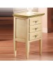 MOBILI 2G - Gruppo 1 Cassettiera 2 Comodini legno shabby avorio verde (1309+1310) vista frontale