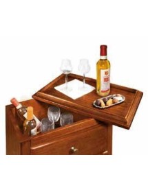 MOBILI 2G - PORTA BOTTIGLIE IN LEGNO CASSETTO FINTO CON PARTICOLARE VASSOIO APERTO 54X37X105 (1214)