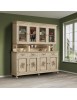 MOBILI 2G - cristalliera legno shabby avorio ocra 4 porte 198x50x227 (1620+1621) vista frontale