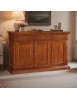 MOBILI 2G - CREDENZA 3 PORTE IN LEGNO NOCE ARTE POVERA 190x50x111 (604) vista frontale