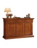 MOBILI 2G - CREDENZA 3 PORTE IN LEGNO NOCE ARTE POVERA 190x50x111 (604) vista frontale