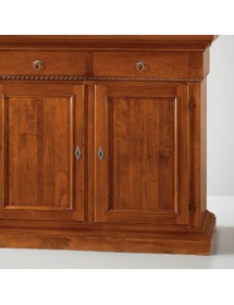 MOBILI 2G - CREDENZA 2 PORTE IN LEGNO NOCE ARTE POVERA 135x50x111 (601) vista frontale