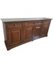 MOBILI 2G - Madia credenza classica 4 porte legno tinta noce 220x45x96 vista frontale