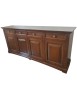 MOBILI 2G - Madia credenza classica 4 porte legno tinta noce 220x45x96 vista frontale