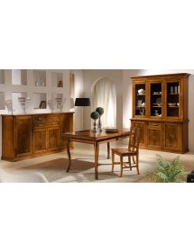 CREDENZONE IN LEGNO 4 PORTE-3 CASSETTI CON INTARSI FINITURA BASSANO...