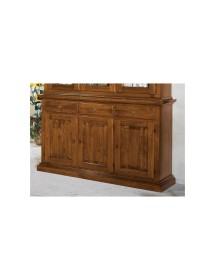 MOBILI 2G - CRISTALLIERA 3 PORTE IN LEGNO NOCE ARTE POVERA 172x51x226 (616+617) vista frontale