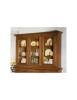 MOBILI 2G - CRISTALLIERA 3 PORTE IN LEGNO NOCE ARTE POVERA 172x51x226 (616+617) vista frontale
