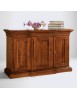 MOBILI 2G - CREDENZA 3 PORTE CORPO AVANZATO LEGNO NOCE ARTE POVERA 175x52x110 (603) vista frontale