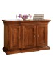 MOBILI 2G - CREDENZA 3 PORTE CORPO AVANZATO LEGNO NOCE ARTE POVERA 175x52x110 (603) vista frontale