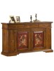 MOBILI 2G - Madia Credenza in legno 4 porte noce antico con decori 201x 52 x114 (1420) vista frontale