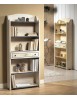 MOBILI 2G - LIBRERIA 5 RIPIANI LEGNO BIANCO FILO AZZURRO 70X24X171 (1325) vista frontale