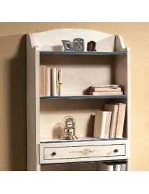 MOBILI 2G - LIBRERIA 5 RIPIANI LEGNO BIANCO FILO AZZURRO 70X24X171 (1325) vista frontale
