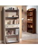 MOBILI 2G - LIBRERIA 5 RIPIANI LEGNO BIANCO FILO AZZURRO 70X24X171 (1325) vista frontale