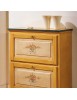 MOBILI 2G -  SCARPIERA 2 ANTE IN LEGNO MASSELLO GIALLO/BLU L.80 x P.30 H.93 (1217) VISTA FRONTALE