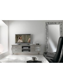 MOBILI 2G - PORTA TV IN LEGNO IN LEGNO SHABBY TORTORA MADREPERLA 182X50X61 (1372) vista frontale