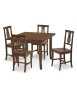 MOBILI 2G - Set tavolo 90X90 legno allungabile quadrato con 4 sedie legno seduta legno vista frontale