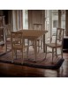 MOBILI 2G - Set tavolo 90X90 legno allungabile quadrato con 4 sedie legno seduta legno vista frontale
