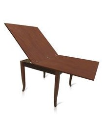 MOBILI 2G - Set tavolo 100X100 legno allungabile quadrato con 4 sedie legno seduta legno vista frontale