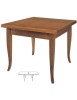 MOBILI 2G - Set tavolo quadrato 80x80 90x90 100x100 allungabile con 4/6 sedie legno seduta paglia vista frontale