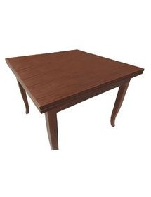MOBILI 2G - Set tavolo quadrato 80x80 90x90 100x100 allungabile con 4/6 sedie legno seduta paglia vista frontale