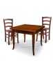 MOBILI 2G - Set tavolo quadrato 80x80 90x90 100x100 allungabile con 4/6 sedie legno seduta legno vista frontale