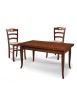 MOBILI 2G - Set tavolo rettangolare 100x70 120x80 140x80 160x85 allungabile con 4/6 sedie legno seduta paglia vista frontale
