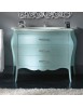 MOBILI 2G - MOBILE BAGNO 3 CASSETTI LACCATO ACQUA MARINA MADREPERLA MISURA L.118 P.55 H.82