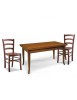 MOBILI 2G - Set tavolo rettangolare 100x70 120x80 140x80 160x85 allungabile con 4/6 sedie legno seduta legno vista frontale