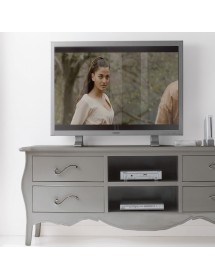 MOBILI 2G - PORTA TV IN LEGNO IN LEGNO SHABBY TORTORA MADREPERLA 182X50X61 (1372) vista frontale
