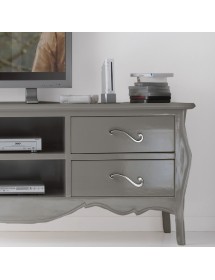 MOBILI 2G - PORTA TV IN LEGNO IN LEGNO SHABBY TORTORA MADREPERLA 182X50X61 (1372) vista frontale