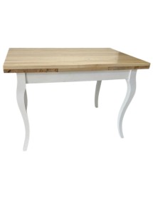 MOBILI 2G - Tavolo allungabile legno massiccio bicolore 100x70 120x80 140x80 160x85 vista frontale