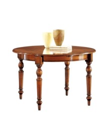 MOBILI 2G - Tavolo rotondo classico allungabile tornito legno bassano 120x120x80 vista frontale