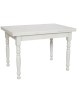 MOBILI 2G - Set tavolo rettangolare shabby bianco anticato 100x70 120x80 140x80 160x85 allungabile con 4/6 sedie seduta paglia
