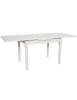 MOBILI 2G - Set tavolo rettangolare shabby bianco anticato 100x70 120x80 140x80 160x85 allungabile con 4/6 sedie seduta paglia