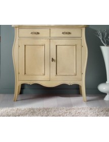 MADIA CREDENZA 2 PORTE 2 CASSETTI IN LEGNO AVORIO PATINATO L.105 P....