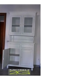 CRISTALLIERA ARTE POVERA 2 PORTE IN LEGNO SHABBY BIANCO 104X43X205 ...