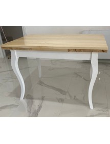 MOBILI 2G - Set tavolo rettangolare bicolore 100x70 120x80 140x80 160x85 allungabile con 4/6 sedie legno seduta legno