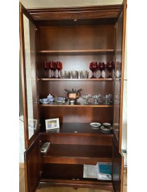 VETRINA LIBRERIA ARTE POVERA IN LEGNO TINTA NOCE 114x47x220