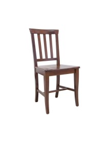 MOBILI 2G - Set 2 sedie legno classiche noce seduta legno 43x44x93 VISTA FRONTALE