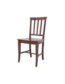 MOBILI 2G - Set 2 sedie legno classiche noce seduta legno 43x44x93 VISTA FRONTALE