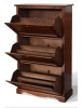 MOBILI 2G -  Scarpiera 3 ante ribalta arte povera legno tinta noce 79X30X130 (280) vista frontale