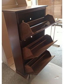 MOBILI 2G -  Scarpiera 3 ante ribalta arte povera legno tinta noce 79X30X130 (280) vista frontale