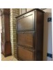 MOBILI 2G -  Scarpiera 3 ante ribalta arte povera legno tinta noce 79X30X130 (280) vista frontale