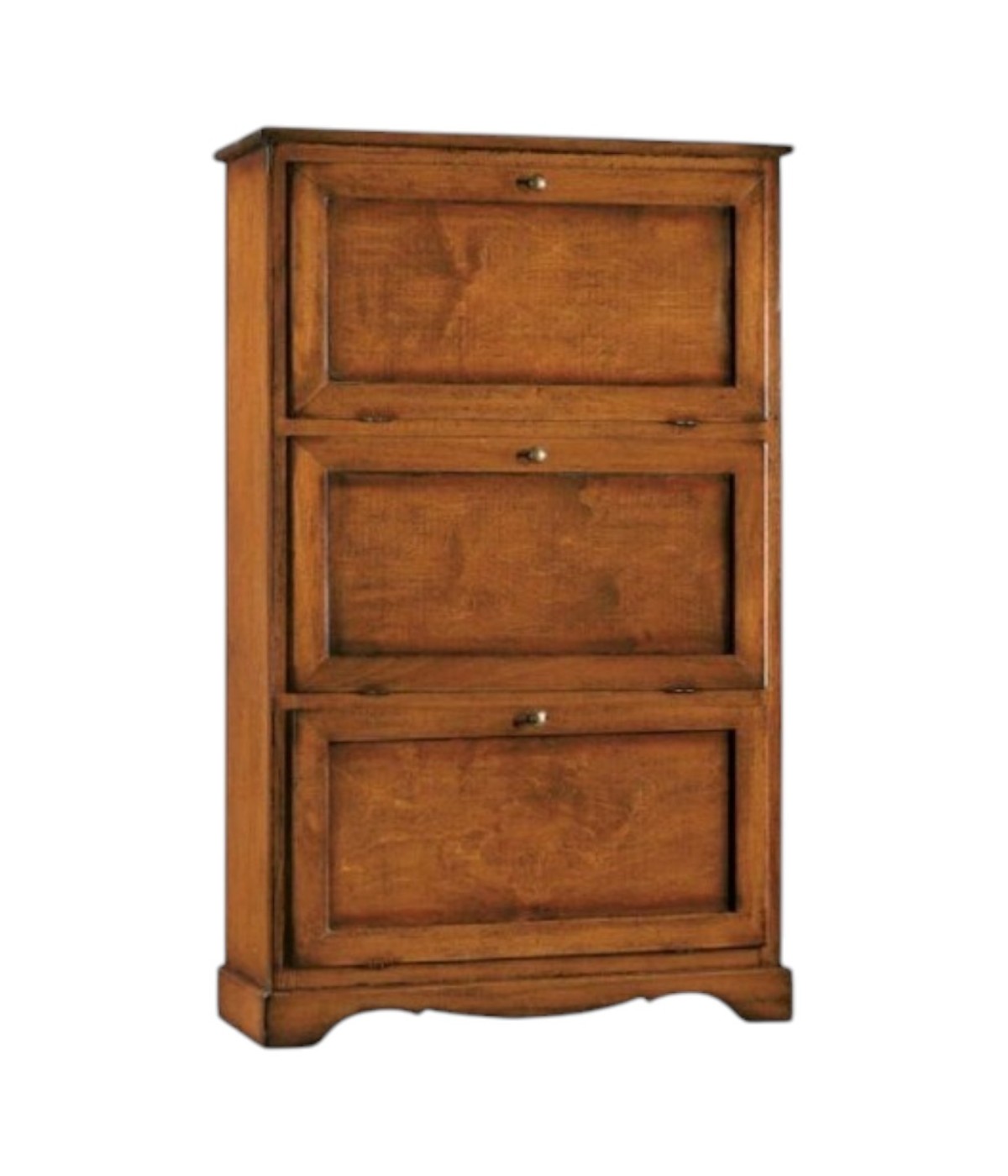 MOBILI 2G -  Scarpiera 3 ante ribalta arte povera legno tinta noce 79X30X130 (280) vista frontale